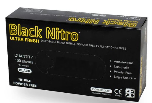 Black Nitrile Disposable Gloves \'XL\' 100 piece box
